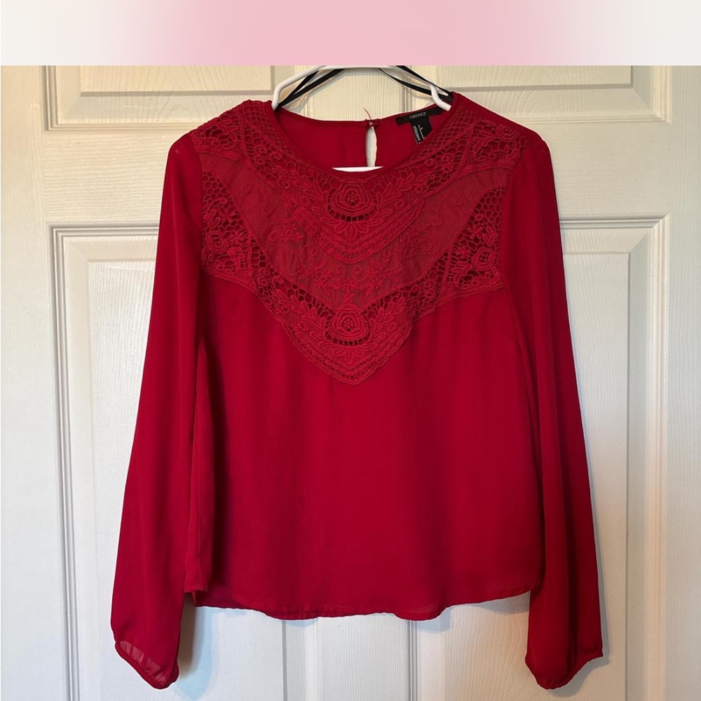 Forever 21 Red Lace Blouse